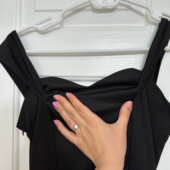 Women’s Little Black Dress Medium Off the Shoulder Mini Asymmetrical Zipper Date - Picture 3 of 7